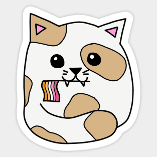 lesbian pride flag cat Sticker